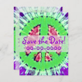 Bright Tie Dye Peace Sign Invitations (Devant / Derrière)