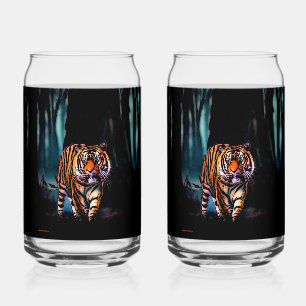Bright Tiger Dark Forest Blikvorm Glas