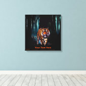 Bright Tiger Dark Forest Canvas Afdruk (Insitu (Houten vloer))