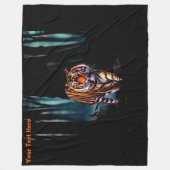 Bright Tiger Dark Forest Fleece Deken (Voorkant)