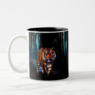 Bright Tiger Dark Forest Tweekleurige Koffiemok
