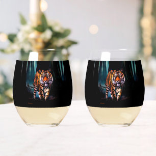 Bright Tiger Dark Forest Wijnglas Zonder Voet