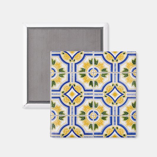 Bright tile pattern, Portugal Magneet (Voorkant / Achterkant)