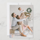 Bright Trendy Modern Roze Kerstboom 1 foto Feestdagenkaart (Achterkant)