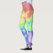 Bright Trippy Retro Groovy Boho Hippie Rainbow Leggings (Links)