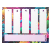 Bright Tropical Weekly Calendar Notitieblok Vertic (Voorkant)