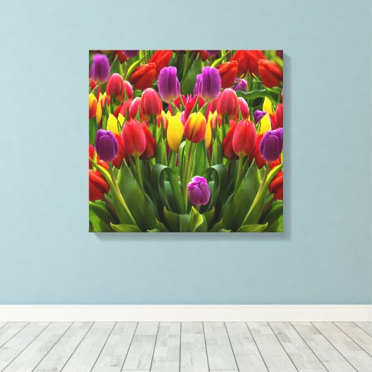 Bright Tulpen Canvas Afdruk (Insitu (Houten vloer))