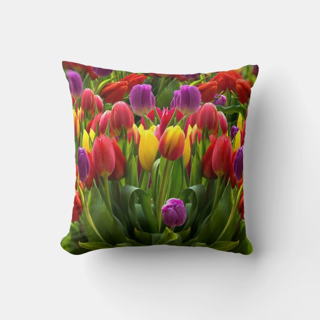 Bright Tulpen Kussen (Voorkant)