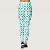 Bright Turquoise and White Ogee Geometric Leggings (Achterkant)