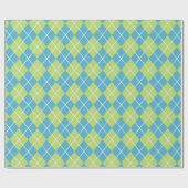 Bright Turquoise en Limoen Argyle Cadeaupapier (Vlak)