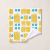 Bright Turquoise et Jaune formes peintes (Gant de toilette)