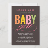 Bright Type Baby shower Invitation - Fille (Devant)
