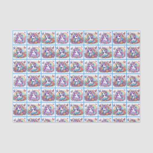 Bright Unicorn tissue paper Tissuepapier (Voorkant)