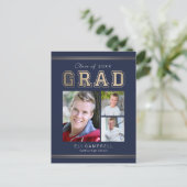 Bright Varsity Graduity Faire-part carte postale (Debout devant)