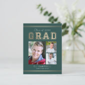 Bright Varsity Graduity Faire-part carte postale (Debout devant)