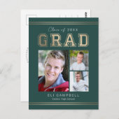 Bright Varsity Graduity Faire-part carte postale (Devant / Derrière)