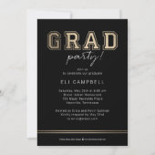Bright Varsity Graduity Faire-part Invitation (Dos)