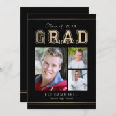 Bright Varsity Graduity Faire-part Invitation (Devant / Derrière)