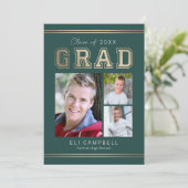 Bright Varsity Graduity Faire-part Invitation (Debout devant)