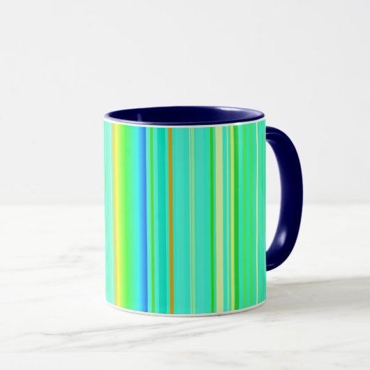 Bright vert original rayé verticale mug (Devant droit)