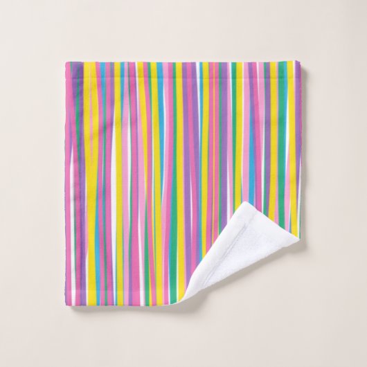 Bright Vertical Summer Stripes (Gant de toilette)