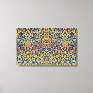 Bright Violet en Columbine (door William Morris) Canvas Afdruk