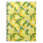 Bright Watercolor Lemon Pattern Notitieboek (Voorkant)