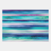 Bright Watercolor Stripes Wrapper Feuilles de papi (Devant 3)