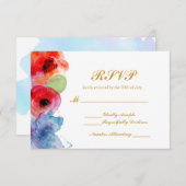 Bright Waterverf Bloemen RSVP bruiloft (Voorkant / Achterkant)