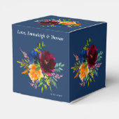 Bright Waterverf bloemenblauw bruiloft Bedankdoosjes (Achterkant)