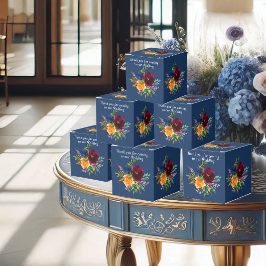 Bright Waterverf bloemenblauw bruiloft Bedankdoosjes