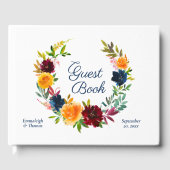 Bright Waterverf bloemenbruiloft Gastenboek (Voorkant)