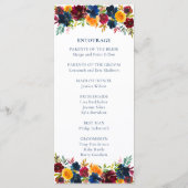 Bright Waterverf bloemenbruiloft Programma (Achterkant)