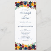 Bright Waterverf bloemenbruiloft Programma (Voorkant)