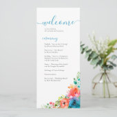 Bright Waterverf bloemenbruiloft Programma (Staand voorkant)