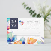 Bright Waterverf bruiloft RSVP Response Kaart (Staand voorkant)