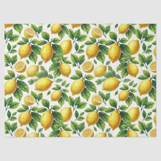 Bright Waterverf Lemons Decoupage Tissuepapier (Voorkant)