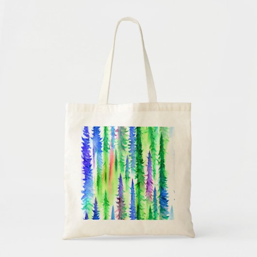 Bright Waterverf Pine Tree Canvas Tas (Voorkant)