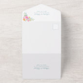 Bright Waterverf Tuin Bloemen Zomer Huwelijk All In One Uitnodiging (Buitenkant)