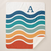 Bright Wavy Stripes Patroon met Monogram Sherpa Deken (Voorkant)