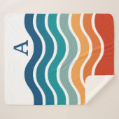 Bright Wavy Stripes Patroon met Monogram Sherpa Deken (Voorkant (horizontaal))