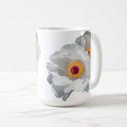 Bright White Peony Mug (Devant droit)