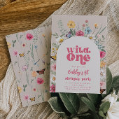 Bright Wild One Wildflower uitnodiging