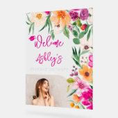 Bright wilde bloemen foto afstuderen welkom acryl bord (Hoek)