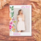 Bright wilde bloemen script foto afstuderen aankondiging