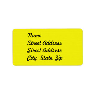 Bright Yellow Address Sticker