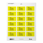 Bright Yellow Address Sticker (Full Sheet)