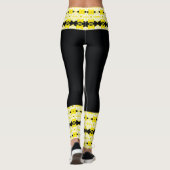 Bright Yellow & Black Tribal Leggings (Dos)