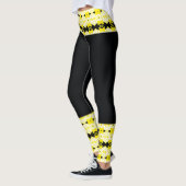 Bright Yellow & Black Tribal Leggings (Gauche)