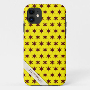 Bright Yellow & Chocolate Stars iPhone 5 Coque